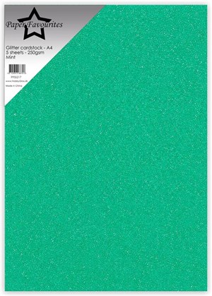 Glitterkarton, Paper Favourite, Mynte. 