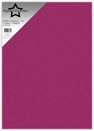 Glitterkarton, Paper Favourite, Fuchsia. 