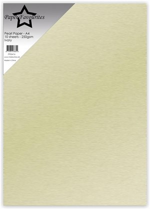 Elfenben, Perlemor, Paper Favourites Pearl Paper 250g, 5 stk