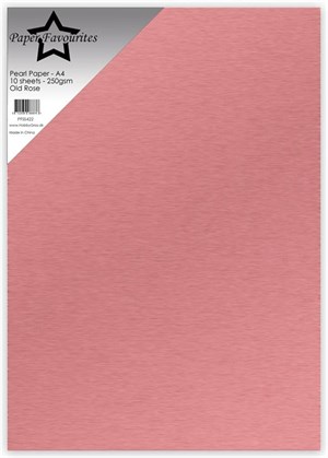 Old Rose, Perlemor, Paper Favourites Pearl Paper 250g, 5 stk
