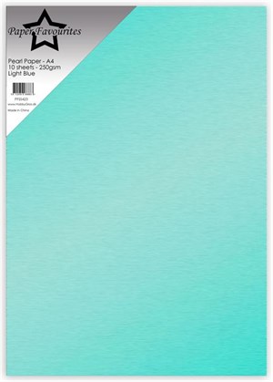 Lyseblå, Perlemor, Paper Favourites Pearl Paper 250g, 5 stk