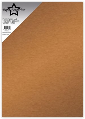 Gylden karamel, Perlemor, Paper Favourites Pearl Paper 250g, 5 stk