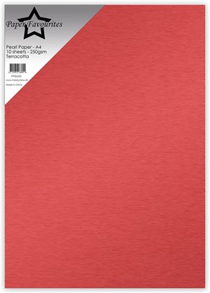Terrakotta, Perlemor, Paper Favourites Pearl Paper 250g, 5 stk