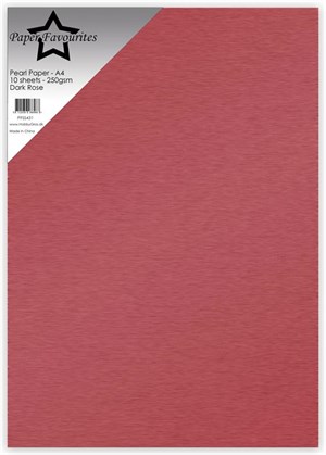 Mørk rosa, Perlemor, Paper Favourites Pearl Paper 250g, 5 stk