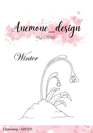 Blomst, vinter, klar stempel, Anemone_design.