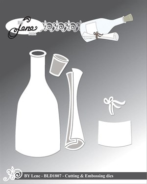 Besked i en flaske, dies, By Lene.