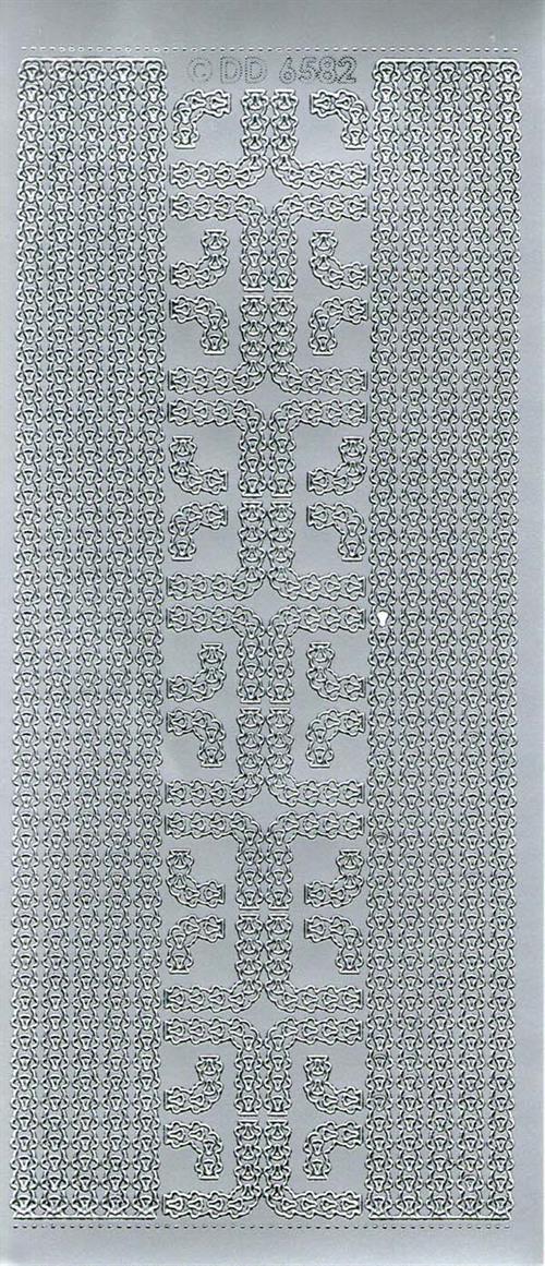6582 - Kanter, hjørner, stickers, sølv.