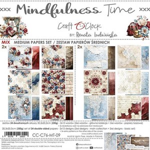 Mindfulness-tid,  Håndværkspapirpakke, Craft Clock 203x203mm