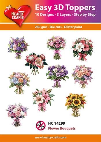 Blomsterbuketter, 3d-motiver - udstanset - Easy toppers 