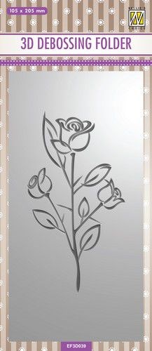 Blomst, 3d-embossing folder fra Nellies.*
