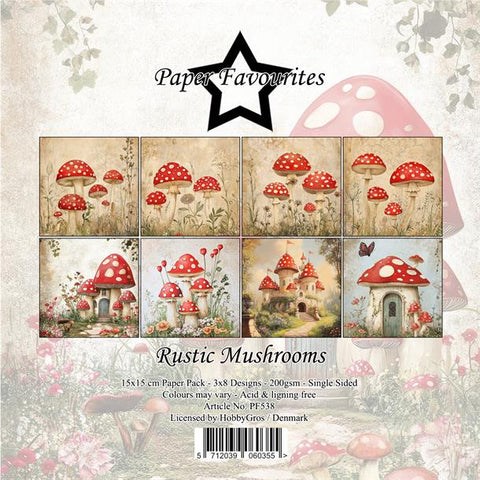 Rustikke svampe, mønsterkarton pakning, Paper favourites.