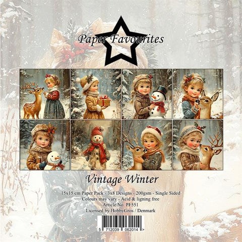 Vintage vinter, mønsterkarton pakning, Paper favourites.*