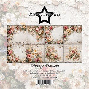 Paper favourites, mønsterkarton pakning, Vintage blomster.