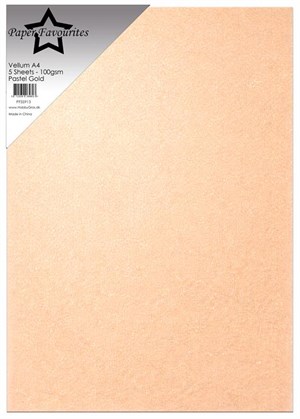 Pastel Gold, Paper Favourites Vellum Paper 100g. 5 stk