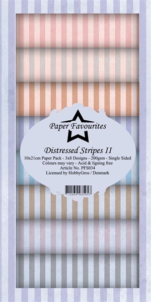 Distressed stripes, slimkort, mønsterkarton pakning, Paper favourites.