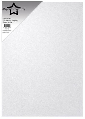 Silver White, Paper Favourites Vellum Paper 100g. 5 stk
