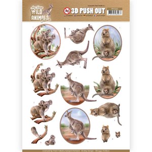 Koala, kænguru, wild animal, Australien, udstanset 3d-ark