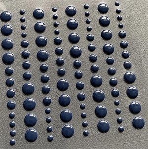 Enamel dots, runde, mørk blå, 96 stk.