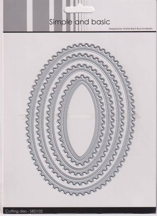 Oval, frimærkekant med prikker, dies, Simple og basic.*