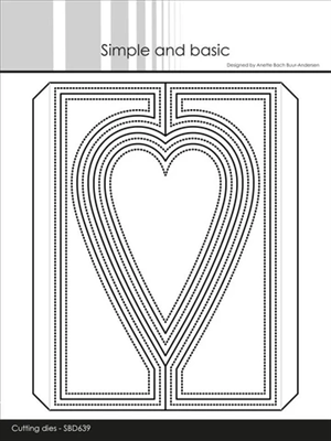 Simple og basic, dies, A6 hjerteformet portfold.   