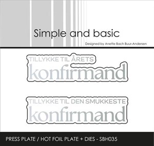 Simple and Basic - Hot Foil Plate / Folie Die - konfirmand. 
