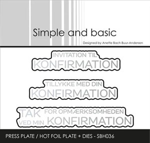 Simple and Basic - Hot Foil Plate / Folie Die - Konfirmation. 