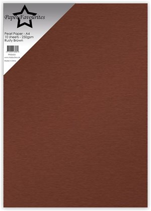 Rustenbrun, Perlemor, Paper Favourites Pearl Paper 250g, 5 stk